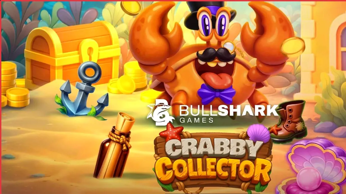 Caranguejo elegante com monóculo em um cenário subaquático de Crabby Collector